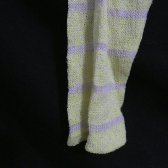 FLUO | medium | Vibrant Yellow and Grey Striped Long Sleeve Top - Picture 6 of 16